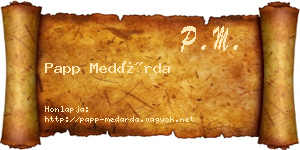 Papp Medárda névjegykártya